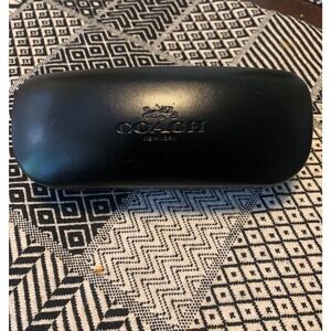 Coach New York Black Hardshell Sunglasses Eyeglasses Case with Cleaning Cloth
